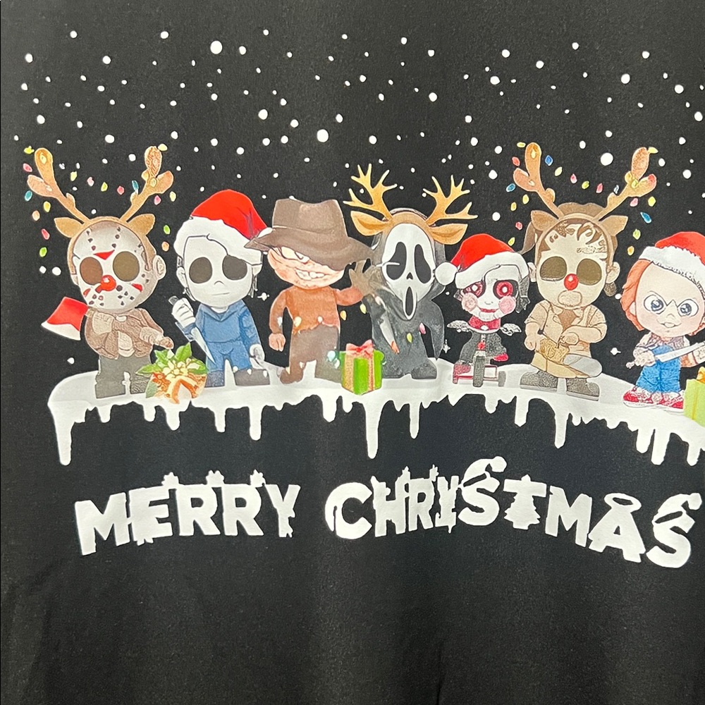 Black Merry Christmas Graphic T-Shirt